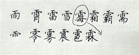 雨字部首的字|雨